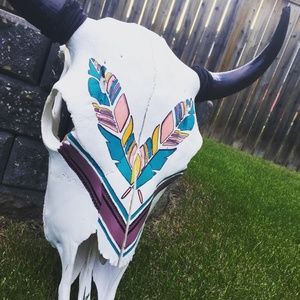 Custom painted Cow Skull